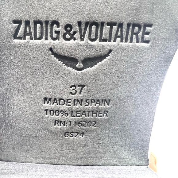 ZADIG & VOLTAIRE Size 37 7 Heritage Tyler Cecilia White Black Leather Boots NEW - Picture 15 of 15